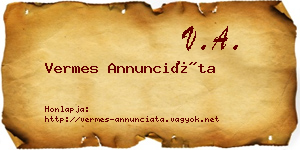 Vermes Annunciáta névjegykártya